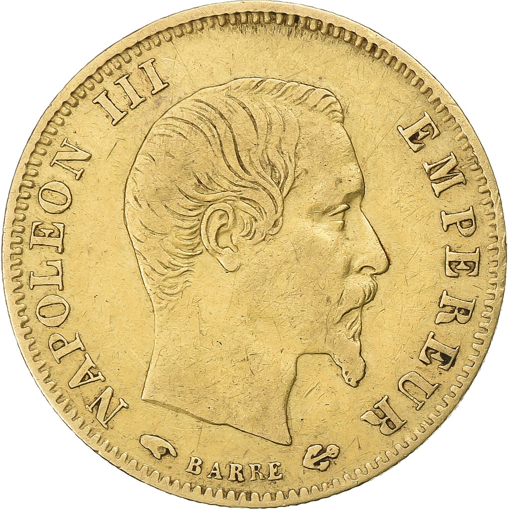 Francja, Napoleon III, 5 Francs, 1856, Paris, Złoto, VF(30-35), Gadoury:1001