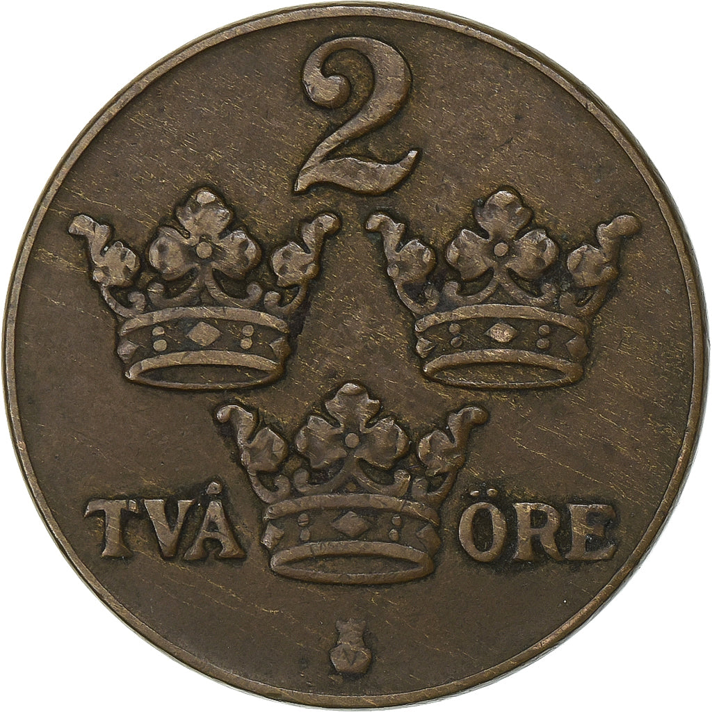 Sweden, Gustaf V, 2 Öre, 1941, Bronze, EF(40-45), KM:778