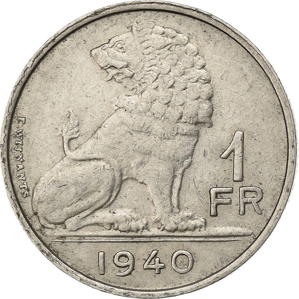 Belgium, Leopold III, Franc, 1940, Nickel, AU(50-53), KM:120