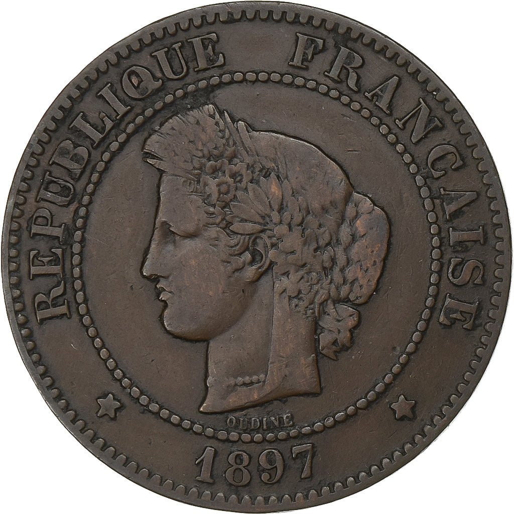 França, 5 Centimes, Cérès, 1897, Paris, Tocha, Bronze, EF(40-45)