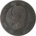 France, Napoléon III, 10 Centimes, 1862, Paris, Bronze, TB, Gadoury:253