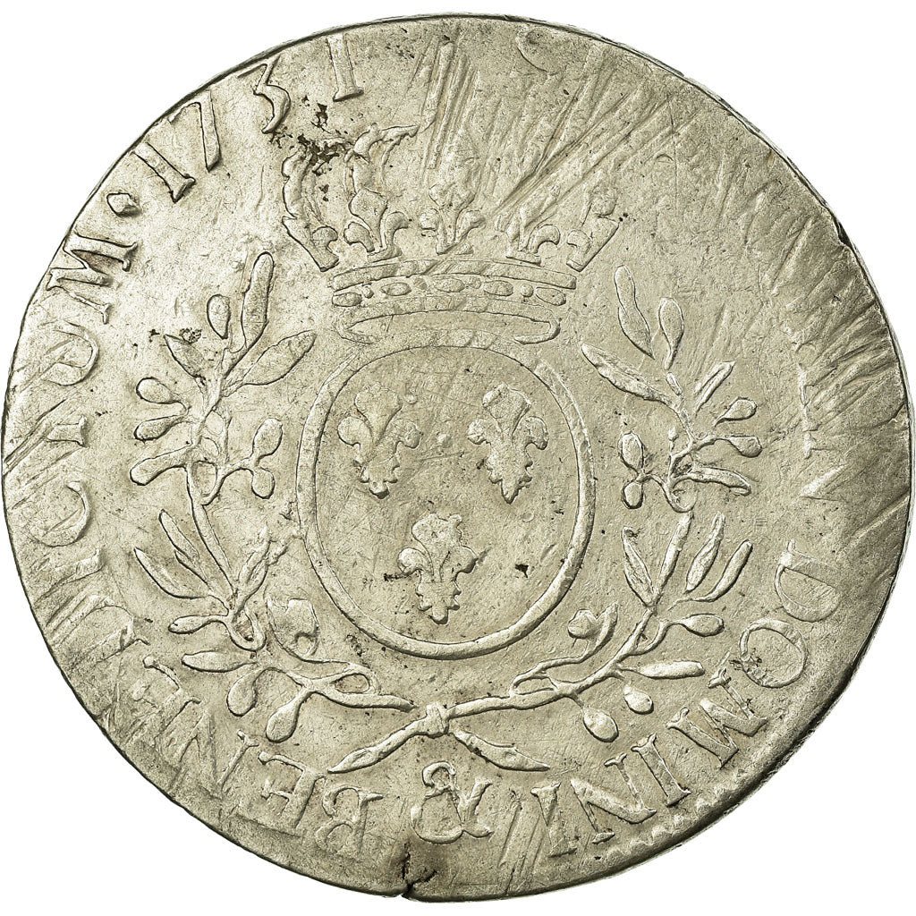 Coin, France, Louis XV, Écu aux branches d'olivier, Ecu, 1731, Aix, VF(30-35)