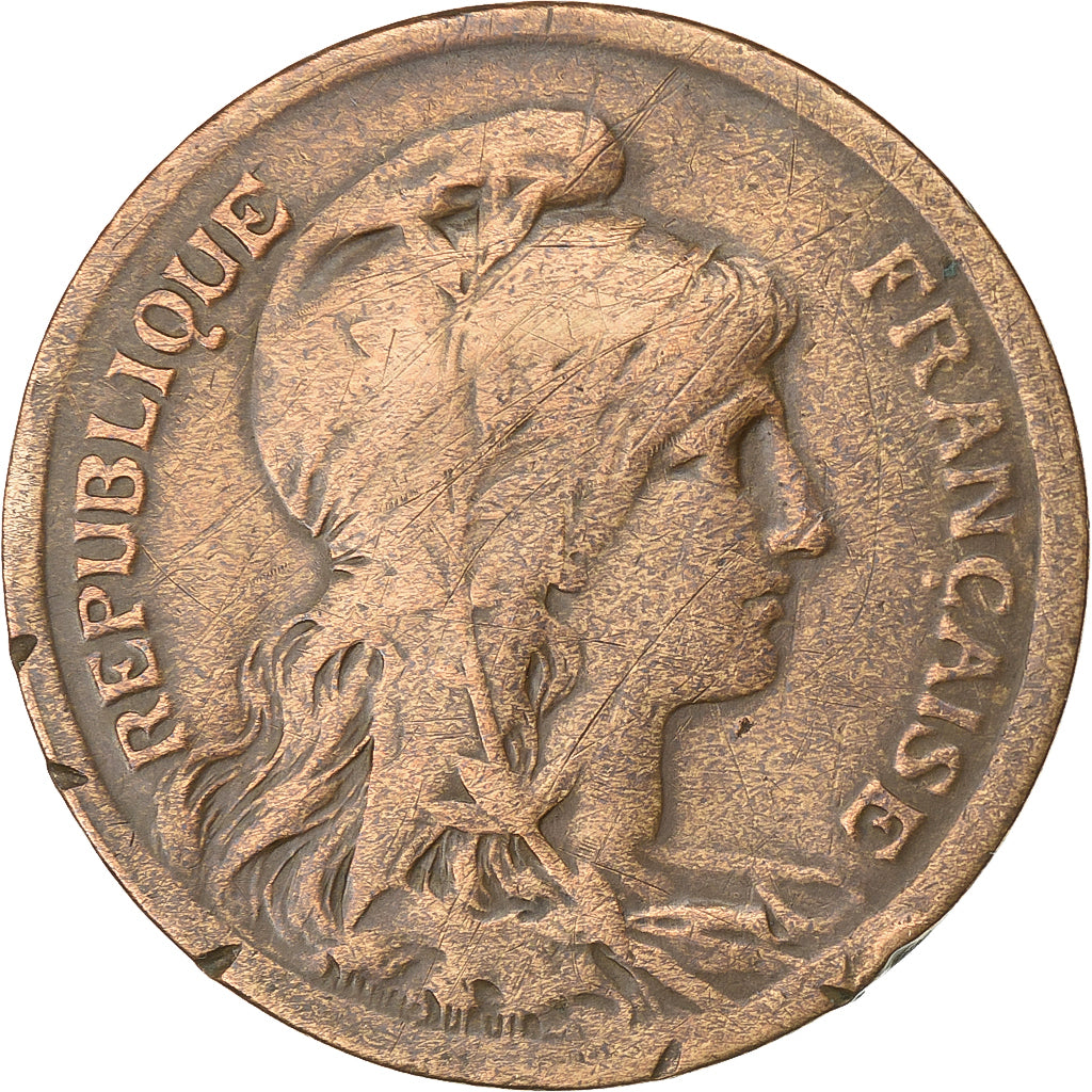 Frankrijk, 10 Centimes, Dupuis, 1917, Paris, Bronzen, ZF, Gadoury:277, KM:843