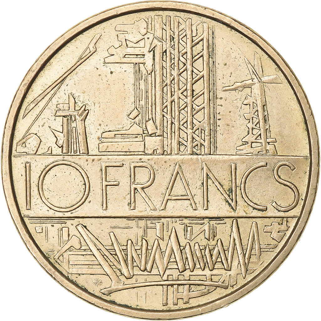 Frankreich, 10 Francs, Mathieu, 1974, Tranche B, Nickel-brass, SS+, Gadoury:814