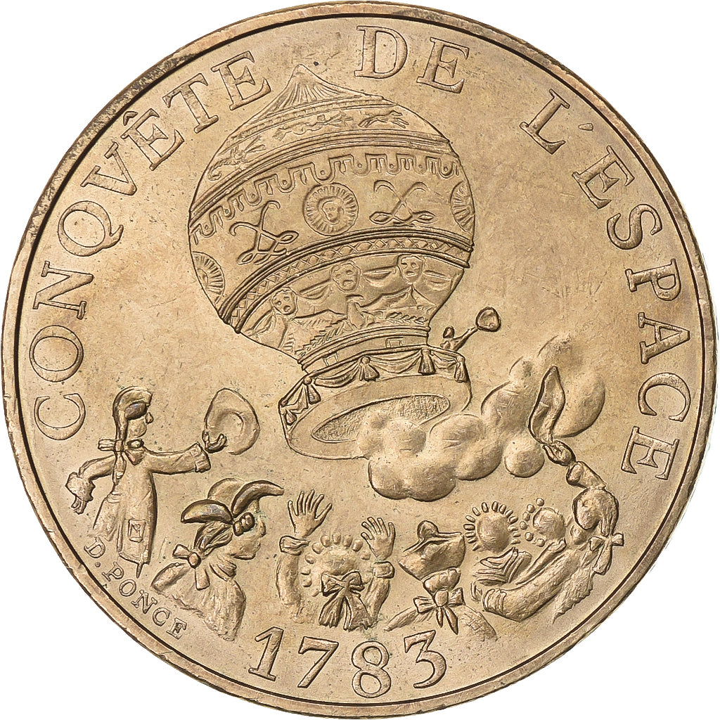 Francia, 10 Francs, La conquête, 1983, Tranche A, Nichel-bronzo, SPL-, KM:952