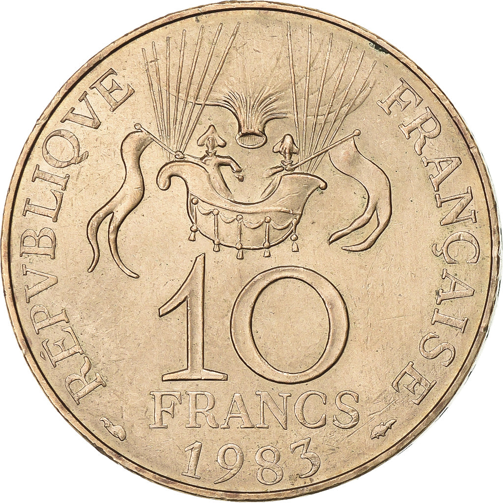 Francia, 10 Francs, La conquête, 1983, Tranche A, Nichel-bronzo, SPL-, KM:952