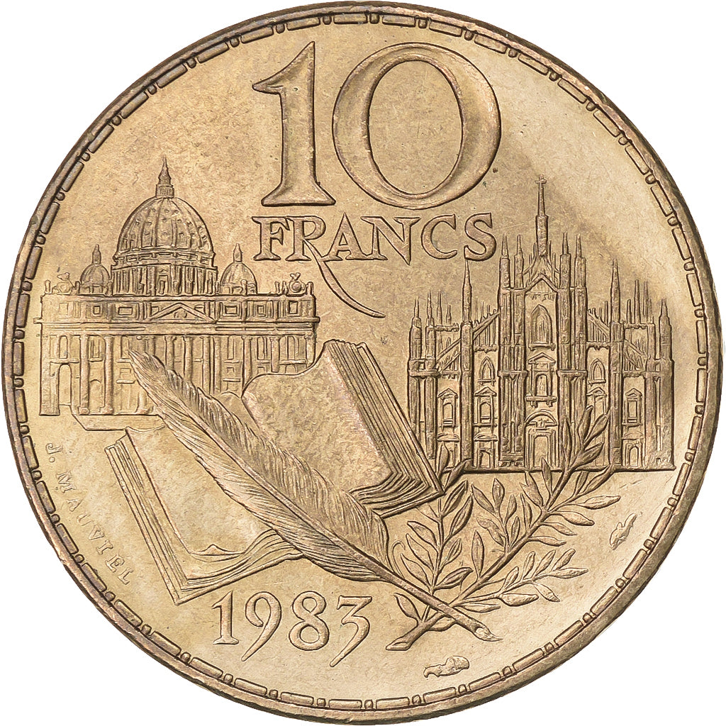 Frankreich, 10 Francs, Stendhal, 1983, Tranche A, Nickel-Bronze, VZ