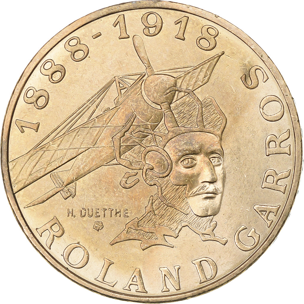 Frankreich, 10 Francs, Roland Garros, 1988, Tranche B, Aluminum-Bronze, VZ