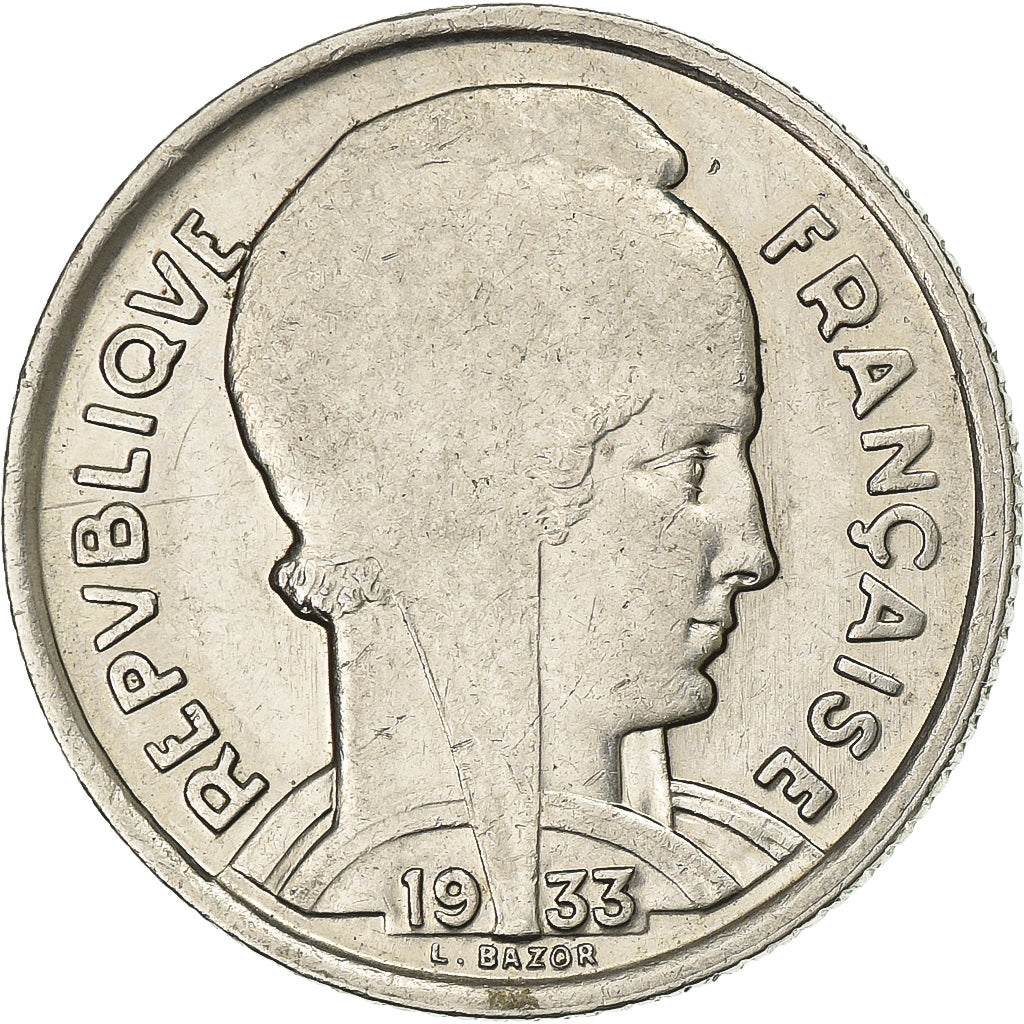 France, 5 Francs, Bazor, 1933, Paris, Nickel, AU(55-58), Gadoury:753, KM:887