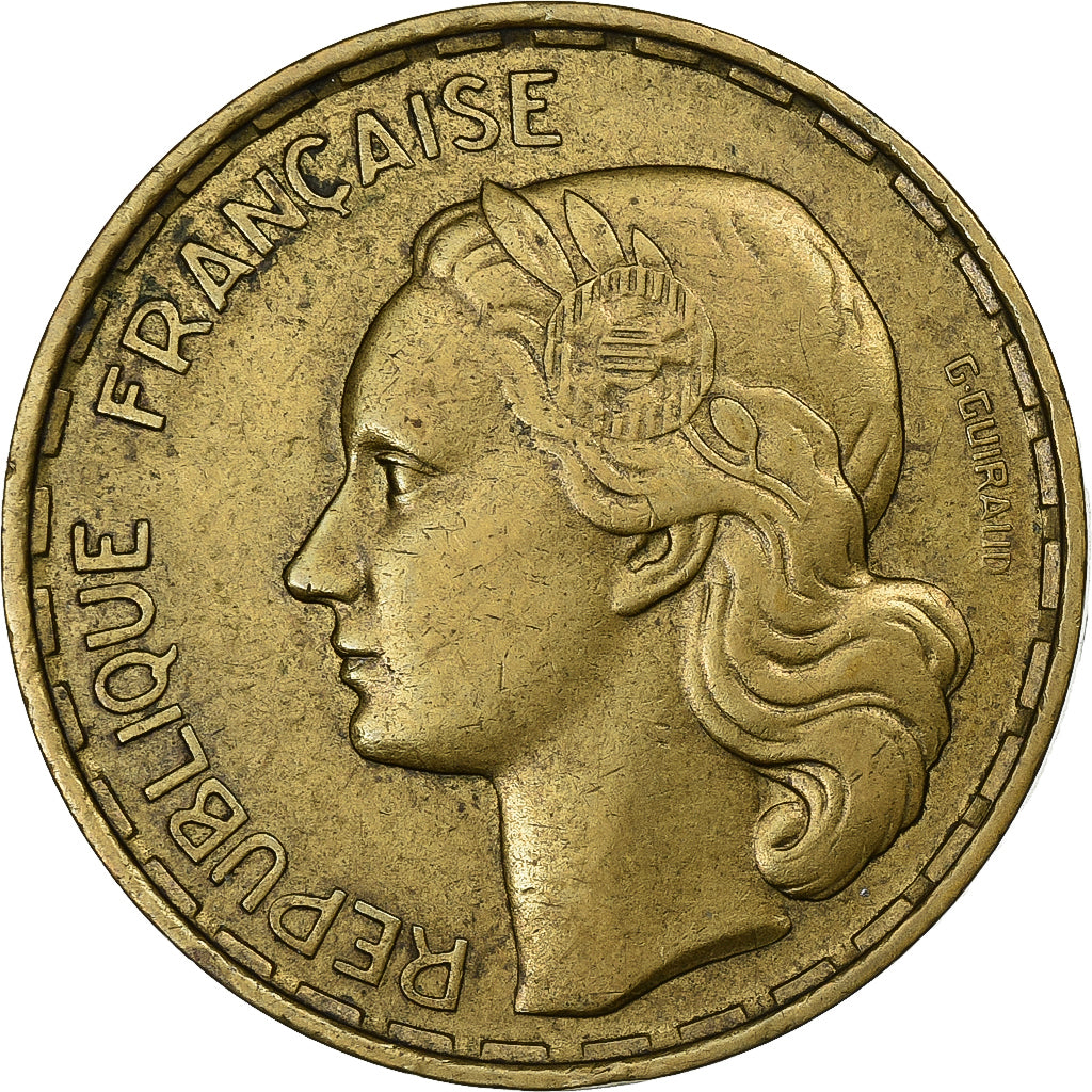 France, 50 Francs, Guiraud, 1953, Paris, Aluminum-Bronze, EF(40-45)