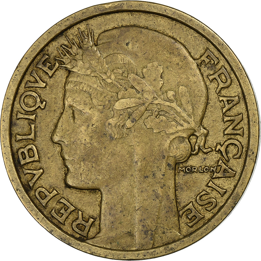 França, 2 Francs, Morlon, 1937, Paris, Alumínio-Bronze, EF(40-45)