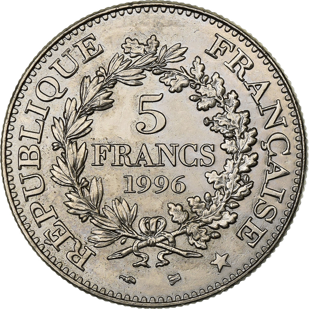 Francia, 5 Francs, Hercule, 1996, Paris, Níquel, MBC+, Gadoury:771, KM:1155