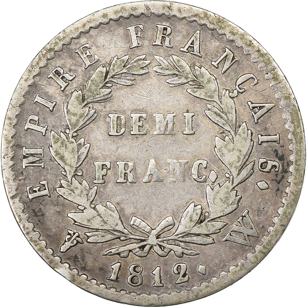 France, Napoleon I, 1/2 Franc, 1812, Lille, Silver, VF(30-35), Gadoury:399