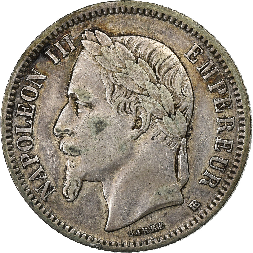 Francia, Napoleon III, Franc, 1867, Strasbourg, Petit BB, Argento, BB