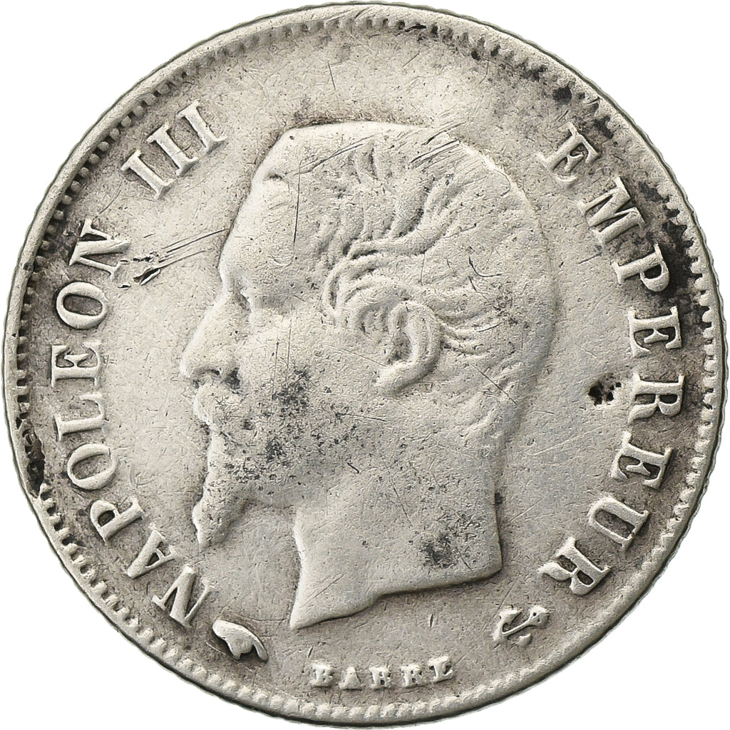 France, Napoleon III, 20 Centimes, 1860, Paris, Silver, VF(30-35), Gadoury:305