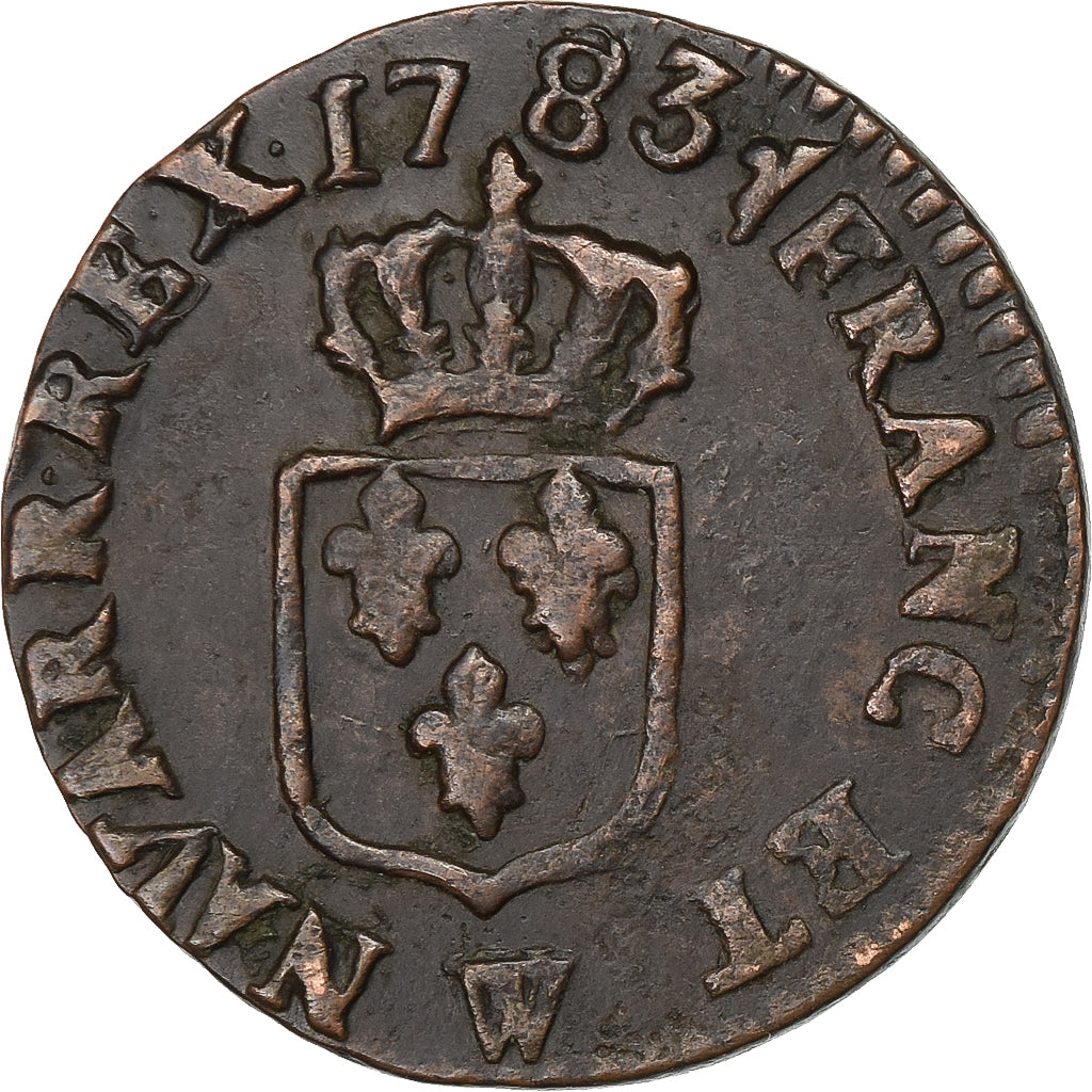 France, Louis XVI, Liard, Liard, 1783, Lille, Copper, AU(50-53), Gadoury:348