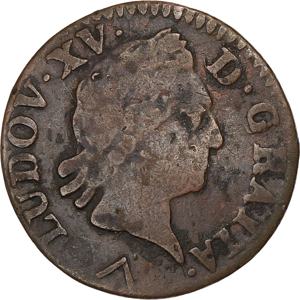 Frankreich, Louis XV, Liard, Liard à la vieille tête, 1773, Lille, Kupfer, S