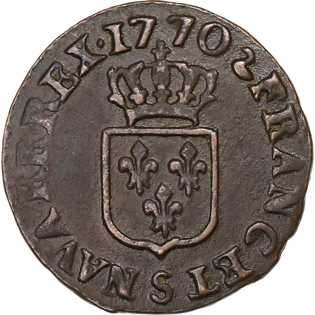 Frankreich, Louis XV, Liard, Liard à la vieille tête, 1770, Reims, Kupfer, SS