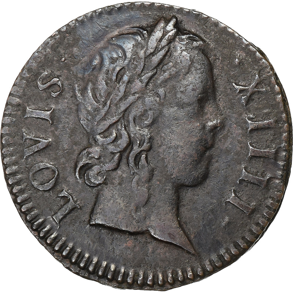 Francja, Louis XIV, Denier Tournois, Denier tournois de Navarre, 1648, Paris