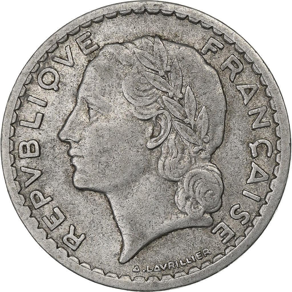 France, 5 Francs, Lavrillier, 1947, Beaumont - Le Roger, Aluminum, EF(40-45)