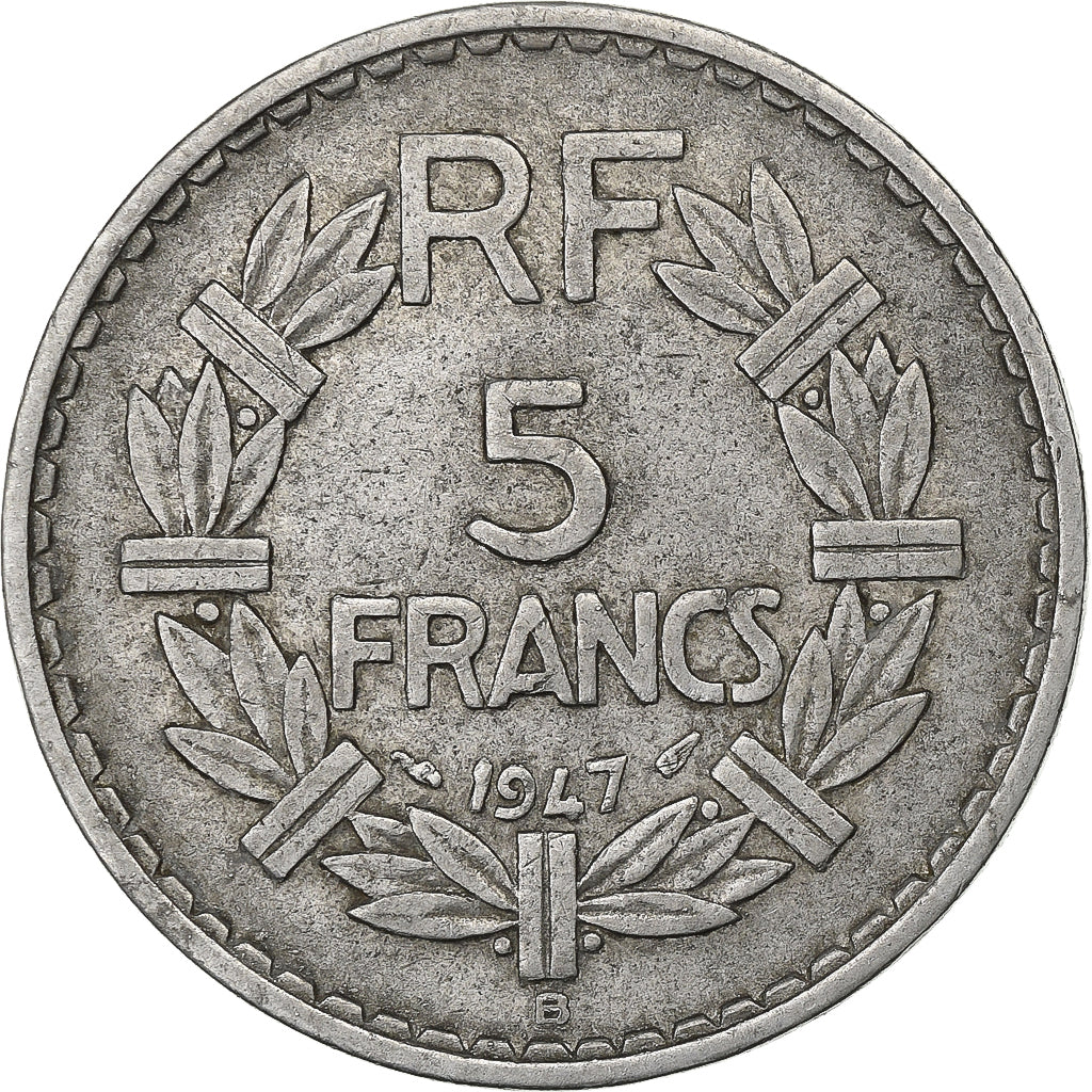 France, 5 Francs, Lavrillier, 1947, Beaumont - Le Roger, Aluminum, EF(40-45)