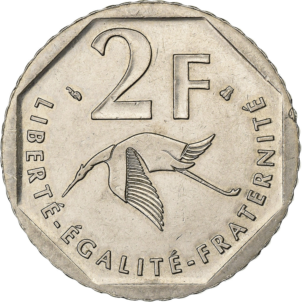 França, 2 Francs, Guynemer, 1997, Paris, Níquel, AU(55-58), Gadoury:550