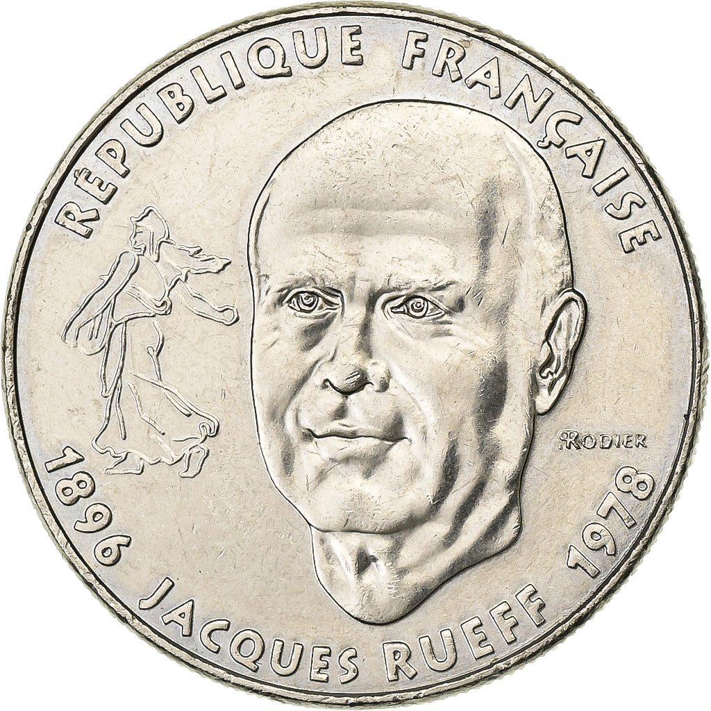 Frankrijk, Franc, Jacques Rueff, 1996, Paris, Nickel, PR, Gadoury:481, KM:1160