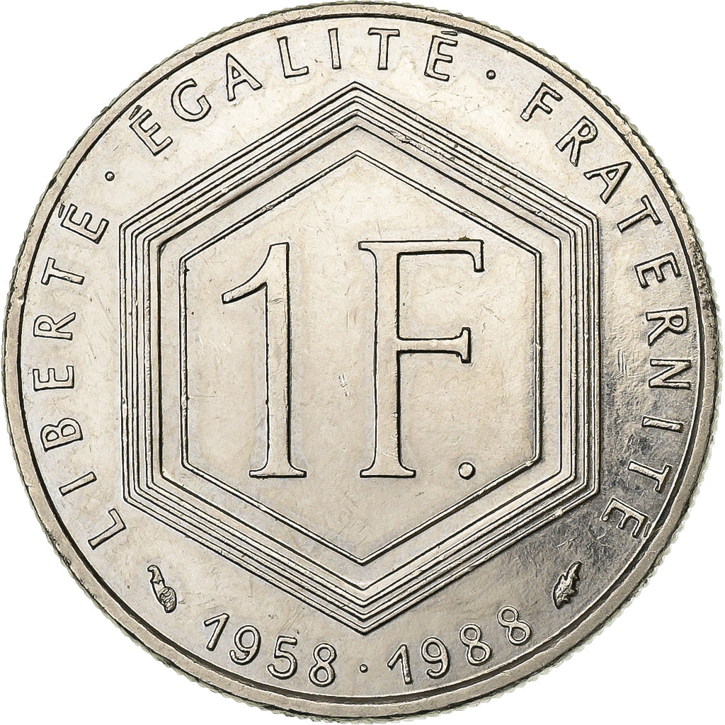 Frankrijk, Franc, Charles de Gaulle, 1988, Paris, Nickel, PR, Gadoury:475