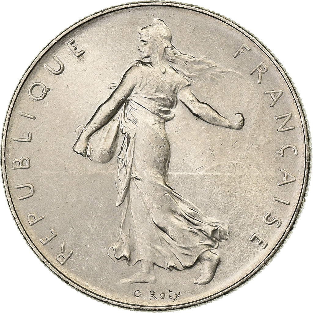 Frankrijk, Franc, Semeuse, 1975, Paris, Dauphins, Nickel, PR, Gadoury:474