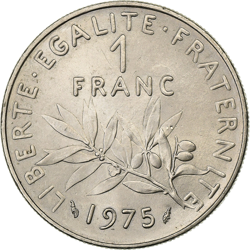 Frankrijk, Franc, Semeuse, 1975, Paris, Dauphins, Nickel, PR, Gadoury:474