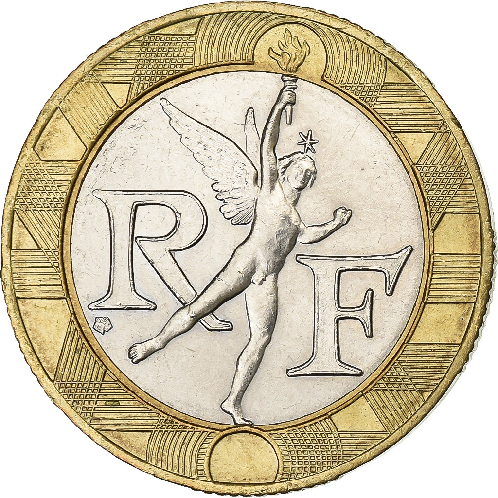 França, 10 Francs, Génie, 1988, Paris, Bimetálico, AU(55-58), Gadoury:827