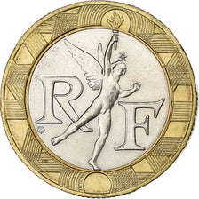 França, 10 Francs, Génie, 1988, Paris, Bimetálico, AU(55-58), Gadoury:827