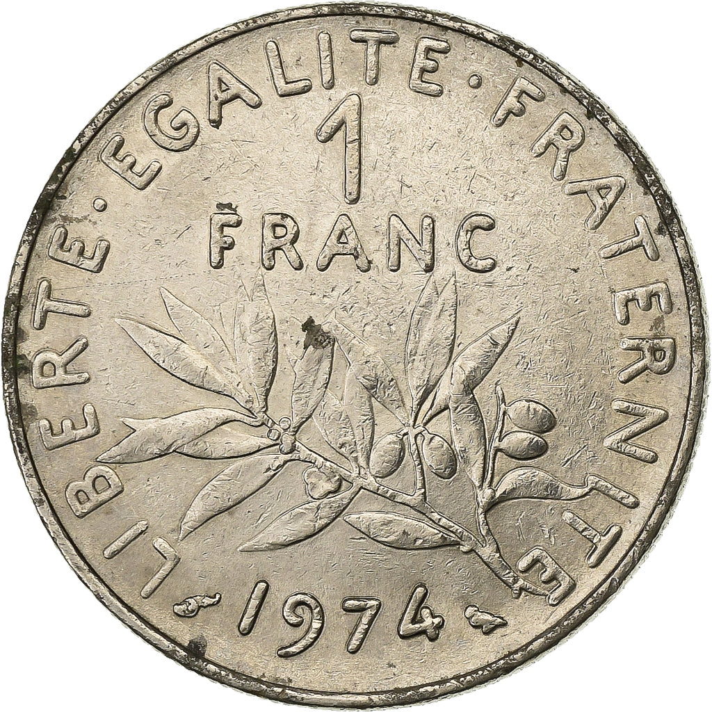 Frankrijk, Franc, Semeuse, 1974, Paris, Chouette, Nickel, ZF, Gadoury:474