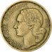 Francia, 20 Francs, Guiraud, 1950, Beaumont - Le Roger, Aluminio - bronce, MBC