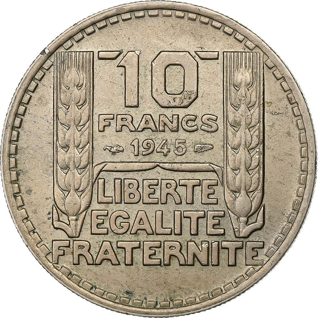 Frankreich, 10 Francs, Turin, 1945, Paris, Kupfer-Nickel, SS, Gadoury:810