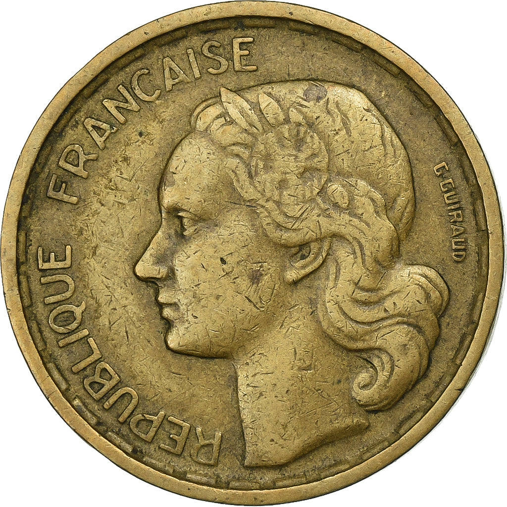 Frankreich, 10 Francs, Guiraud, 1950, Beaumont - Le Roger, Aluminum-Bronze, SS