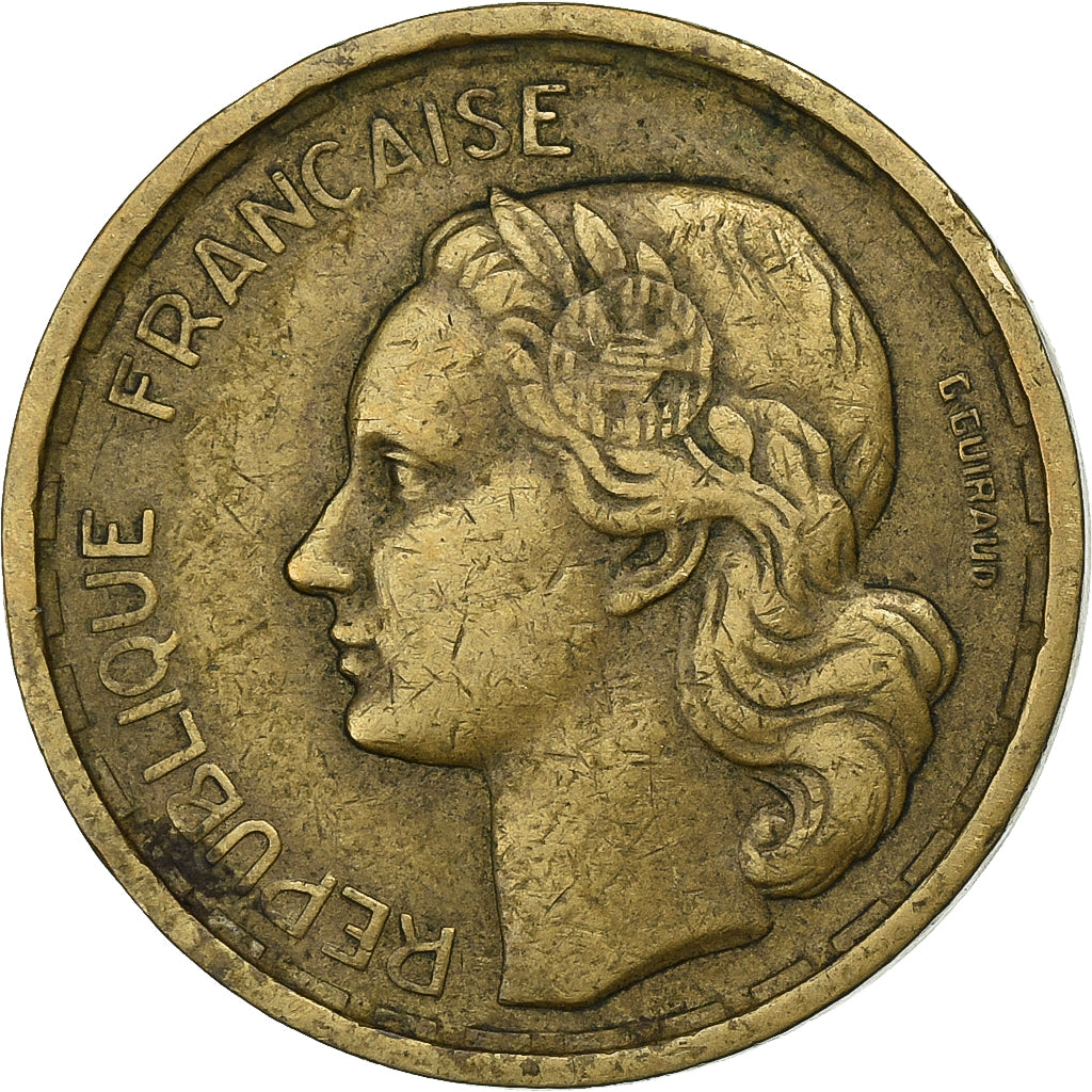 Francia, 10 Francs, Guiraud, 1950, Paris, Alluminio-bronzo, BB, Gadoury:812