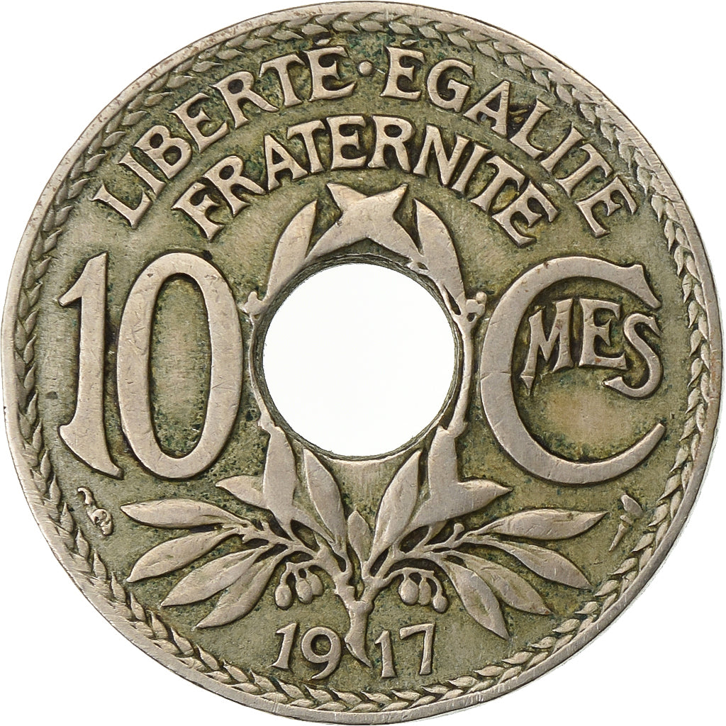 Frankreich, 10 Centimes, Lindauer, 1917, Paris, Kupfer-Nickel, SS, Gadoury:286