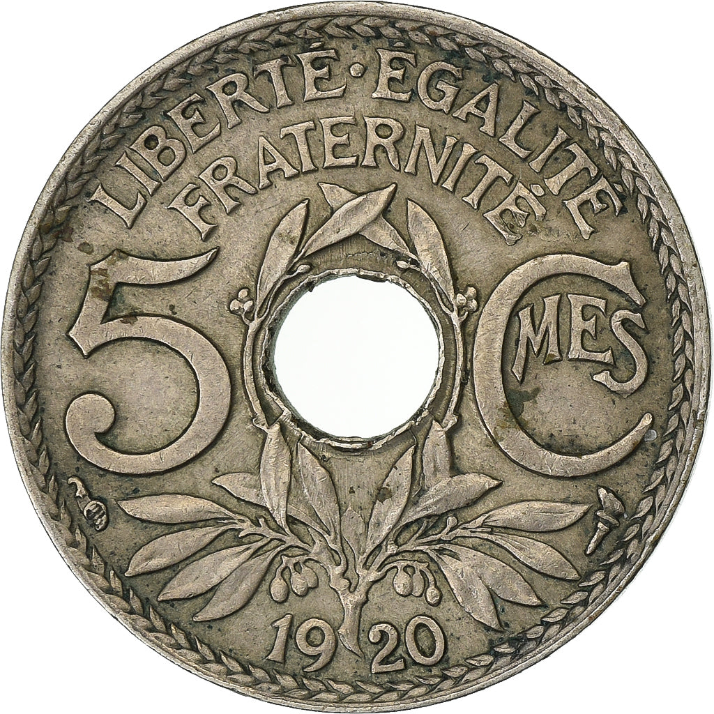 França, 5 Centimes, Lindauer, 1920, Paris, Cobre-níquel, EF(40-45)