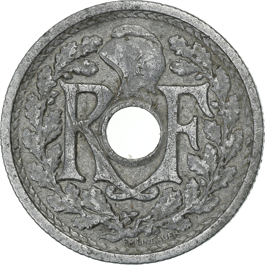 Frankrijk, 10 Centimes, Lindauer, 1945, Beaumont - Le Roger, Zinc, ZF