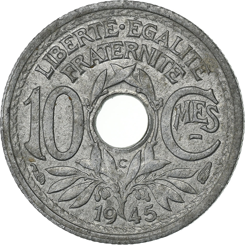 France, 10 Centimes, Lindauer, 1945, Castelsarrasin, Zinc, EF(40-45)
