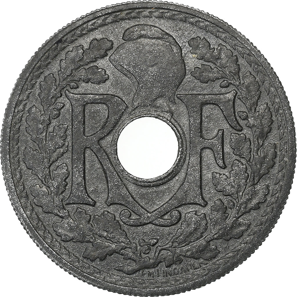 Francia, 20 Centimes, Lindauer, 1945, Paris, Cinc, MBC, Gadoury:324, KM:907.1