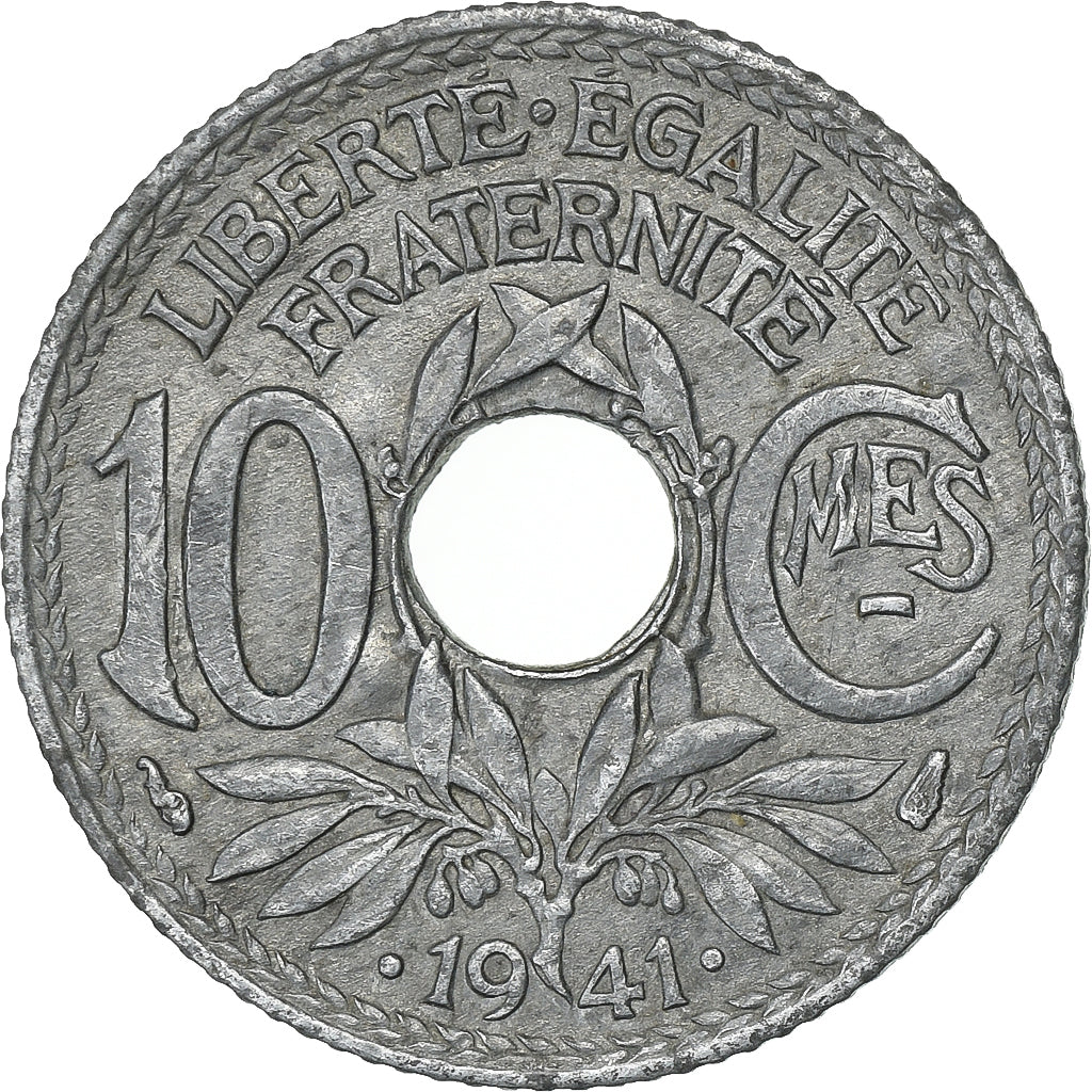Frankrijk, 10 Centimes, Lindauer, 1941, Paris, Zinc, ZF, Gadoury:288c, KM:897