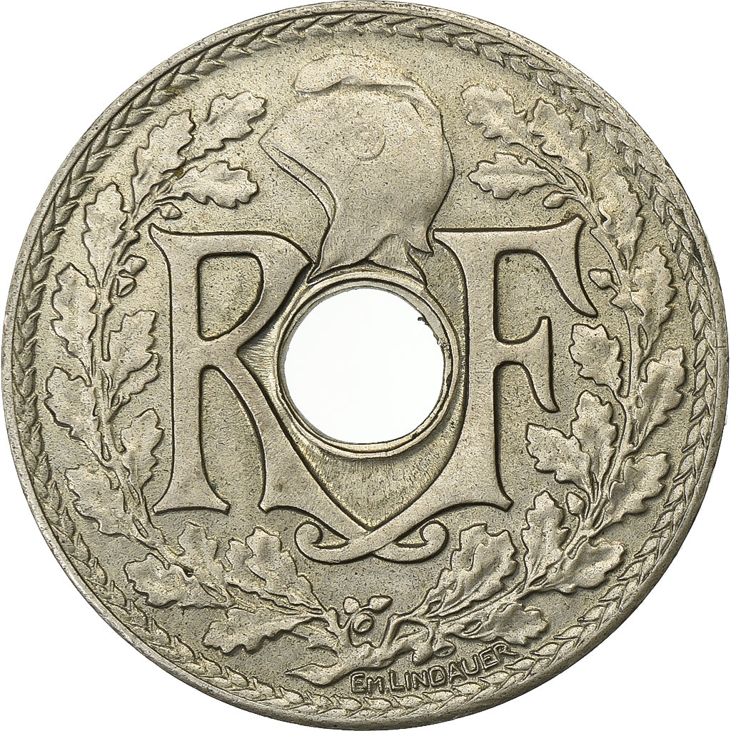 França, 25 Centimes, Lindauer, .1939., Paris, Níquel-Bronze, EF(40-45)