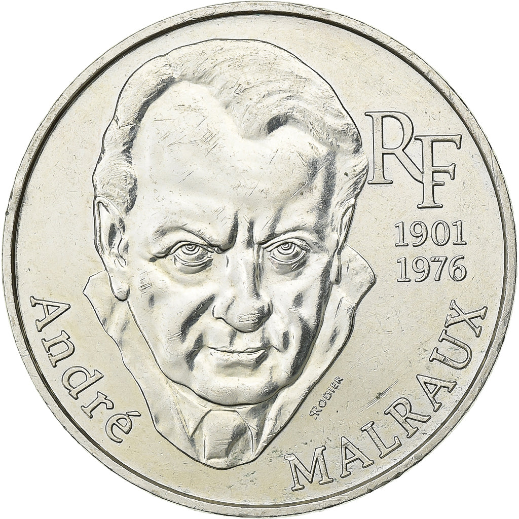 França, 100 Francs, André Malraux, 1997, Paris, Prata, AU(55-58), Gadoury:954