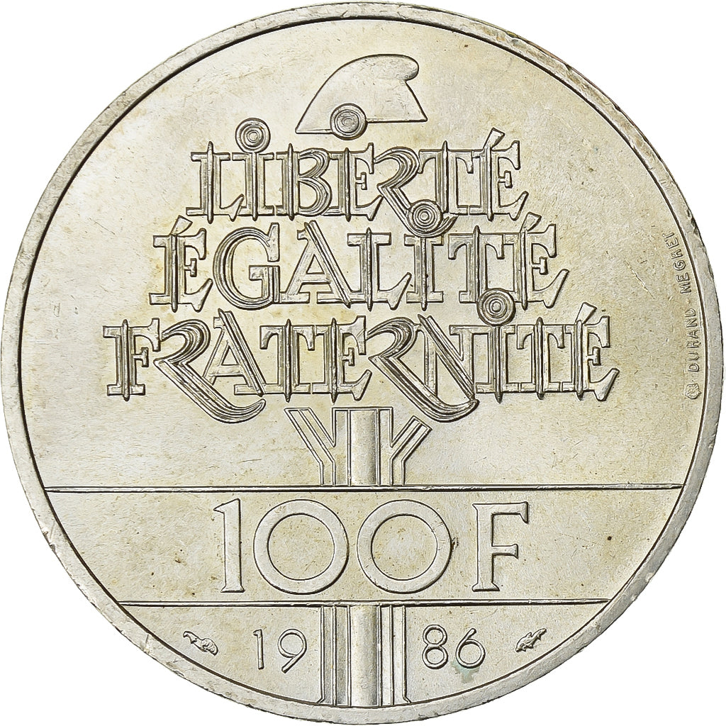 France, 100 Francs, Statue de la Liberté, 1986, Paris, Argent, SUP