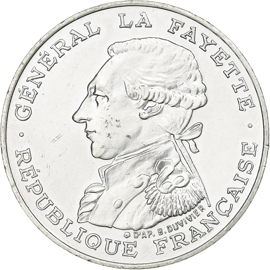 France, 100 Francs, Lafayette, 1987, Paris, Silver, AU(55-58), Gadoury:902