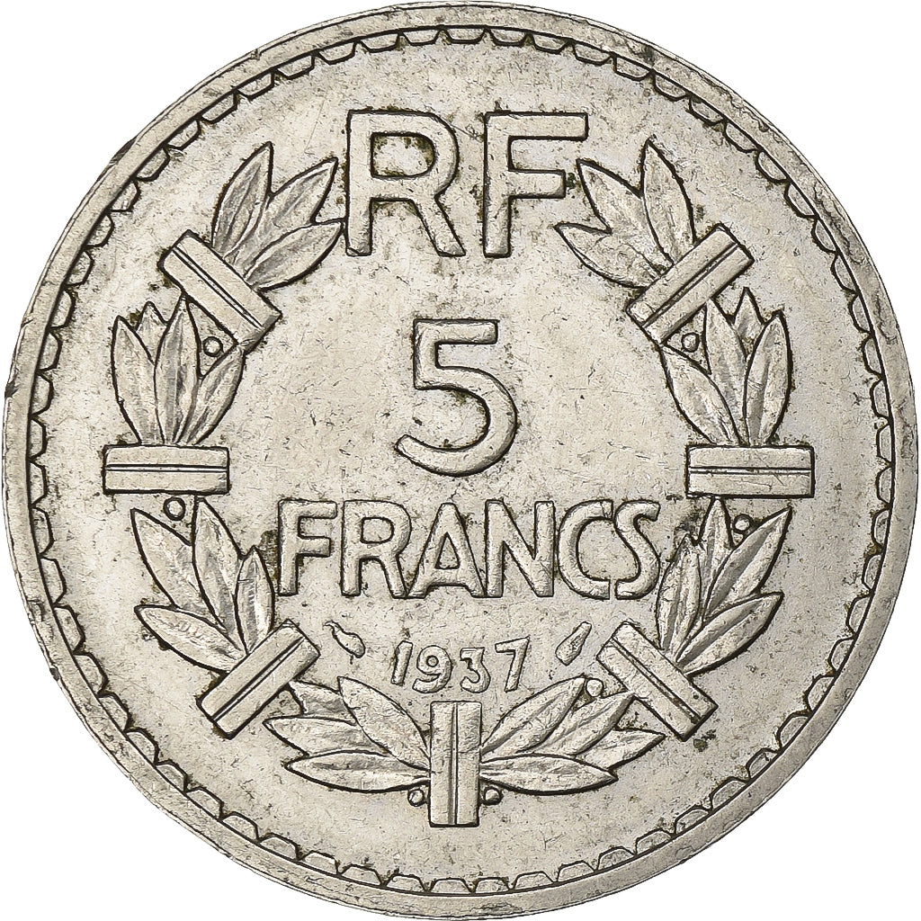 Frankreich, 5 Francs, Lavrillier, 1937, Paris, Nickel, SS+, Gadoury:760, KM:888