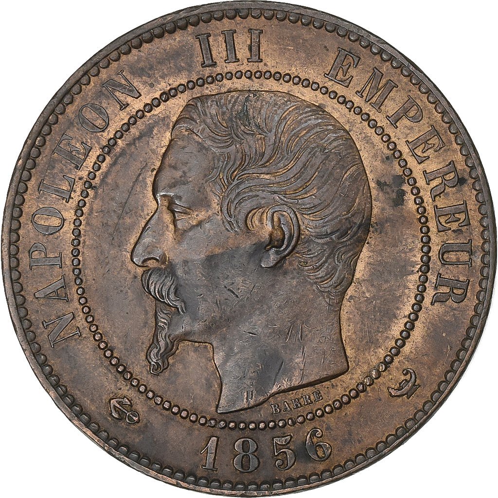 Frankreich, Napoleon III, 10 Centimes, 1856, Lille, Bronze, SS+, Gadoury:248