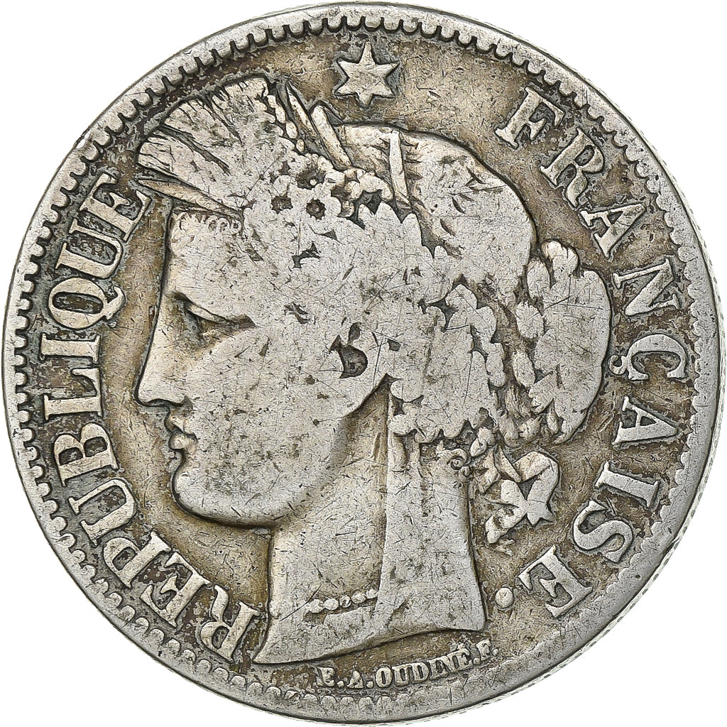 Frankreich, 2 Francs, Cérès, 1870, Bordeaux, sans légende, Silber, S+
